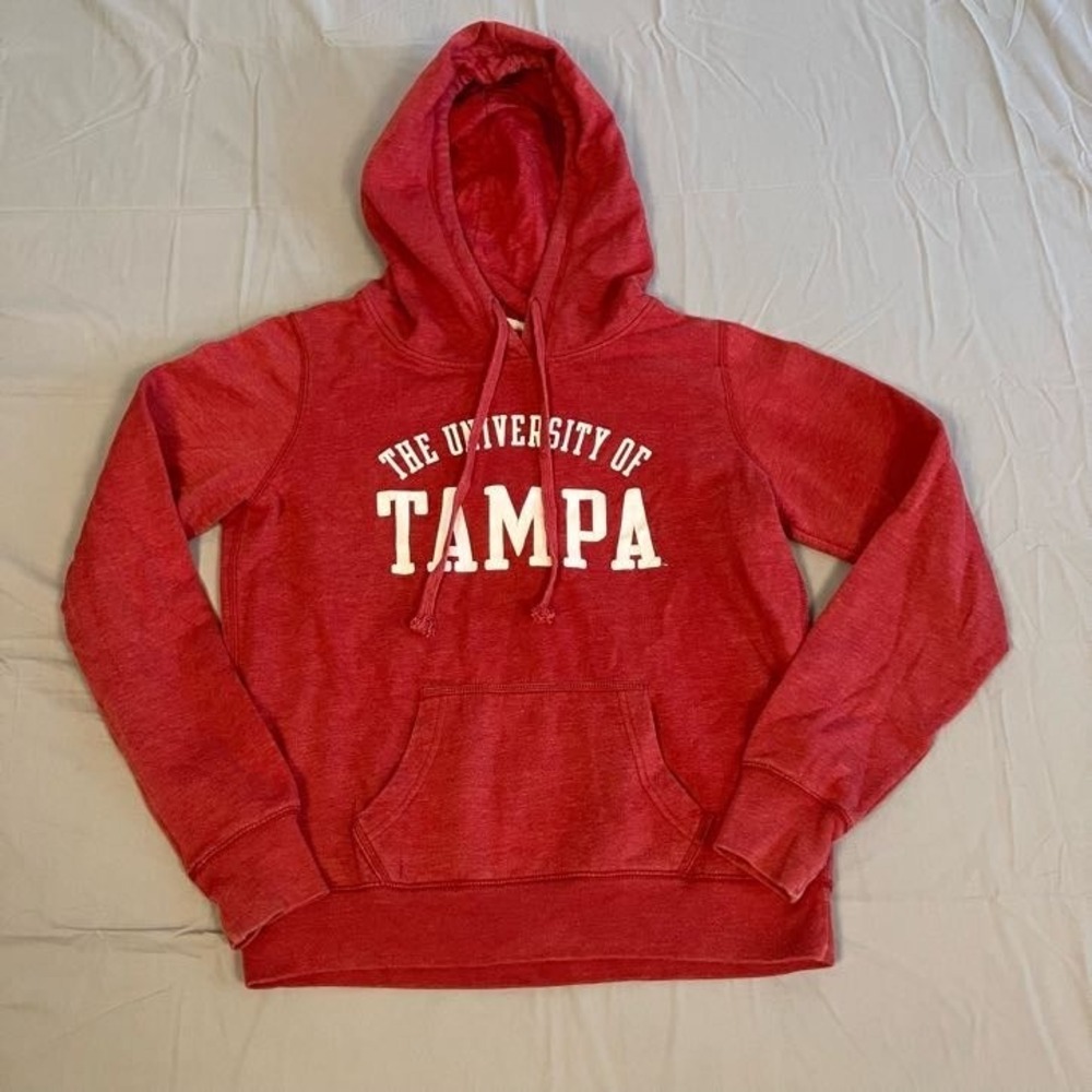 Redshirt University‎ Of Tampa Hoodie Mens Large Red Graphic Print Fleece Lined